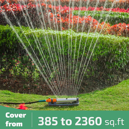 Oscillating Water Sprinklers for Yard, Garden and Lawn Sprinkler for Large Outdoor Area with Adjustable Spray