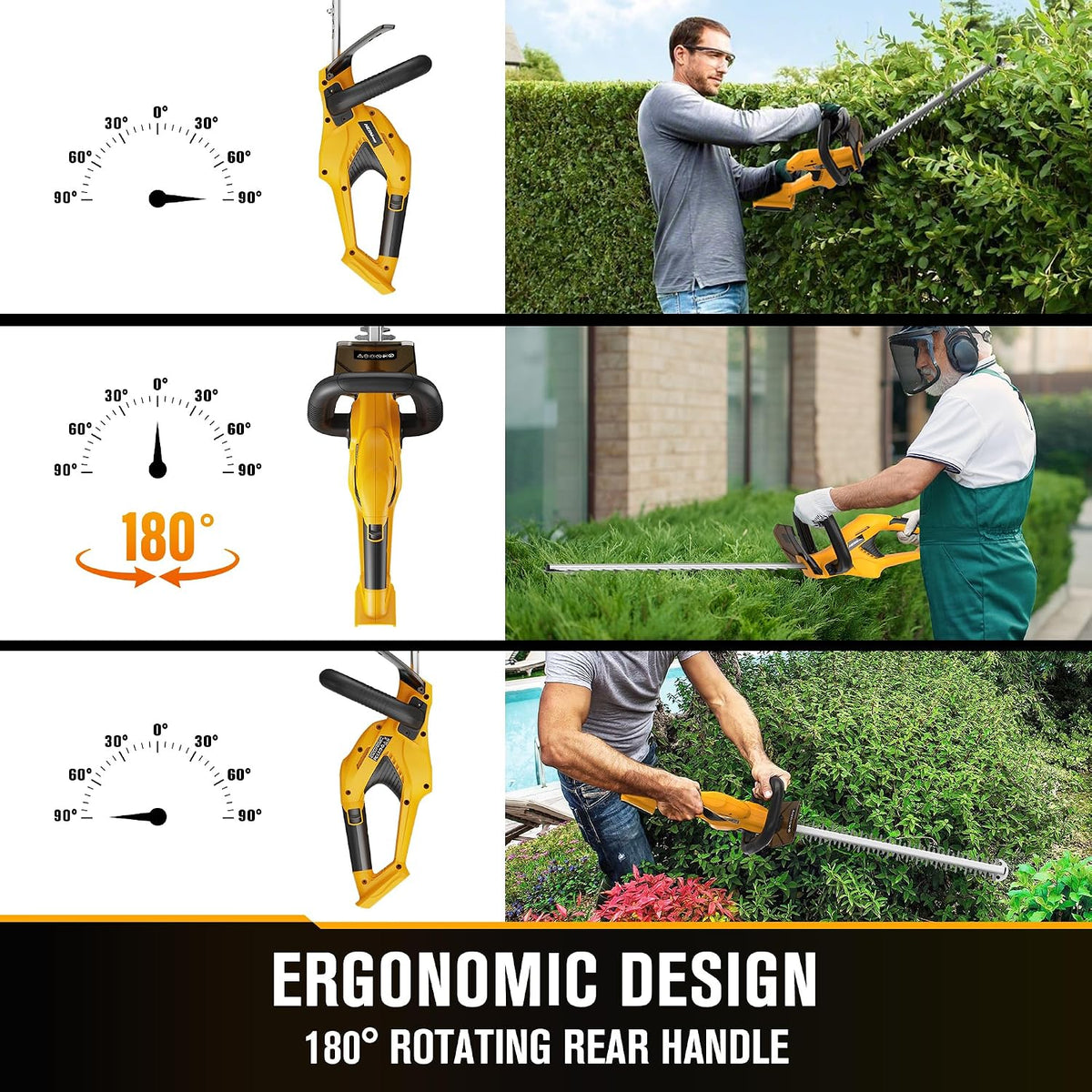 Cordless Hedge Trimmer Compatible with DEWALT 20V MAX Battery
