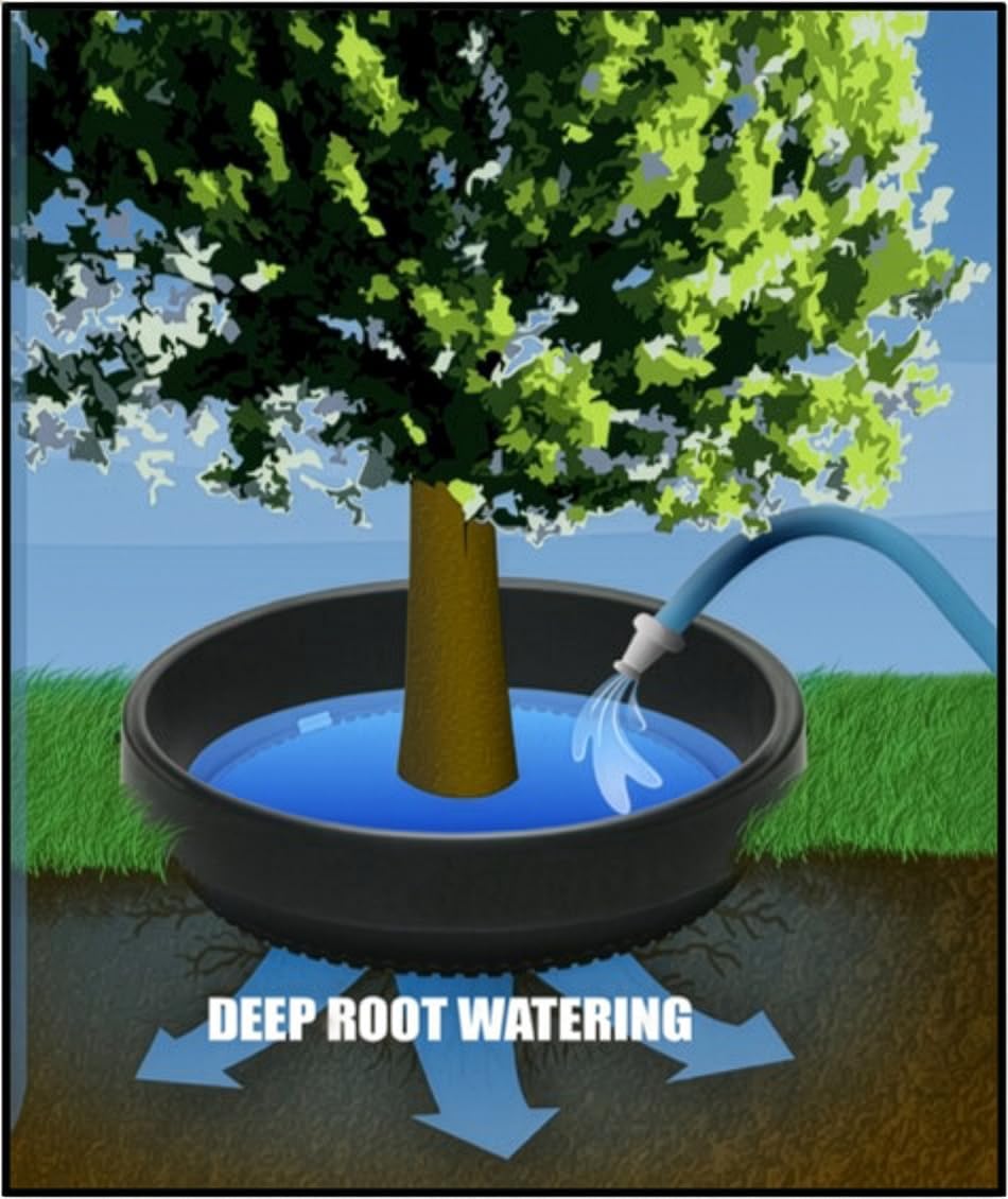 6-Pack 24-inch Tree Planting Rings – Deep Root Watering Basin & Edging.