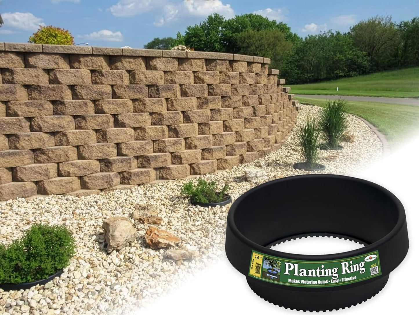 6-Pack 24-inch Tree Planting Rings – Deep Root Watering Basin & Edging.