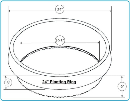 6-Pack 24-inch Tree Planting Rings – Deep Root Watering Basin & Edging.