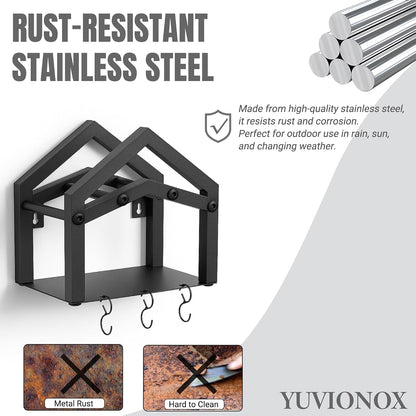 Stainless Steel Garden Hose Holder Wall Mount, Up to 100 ft Hose