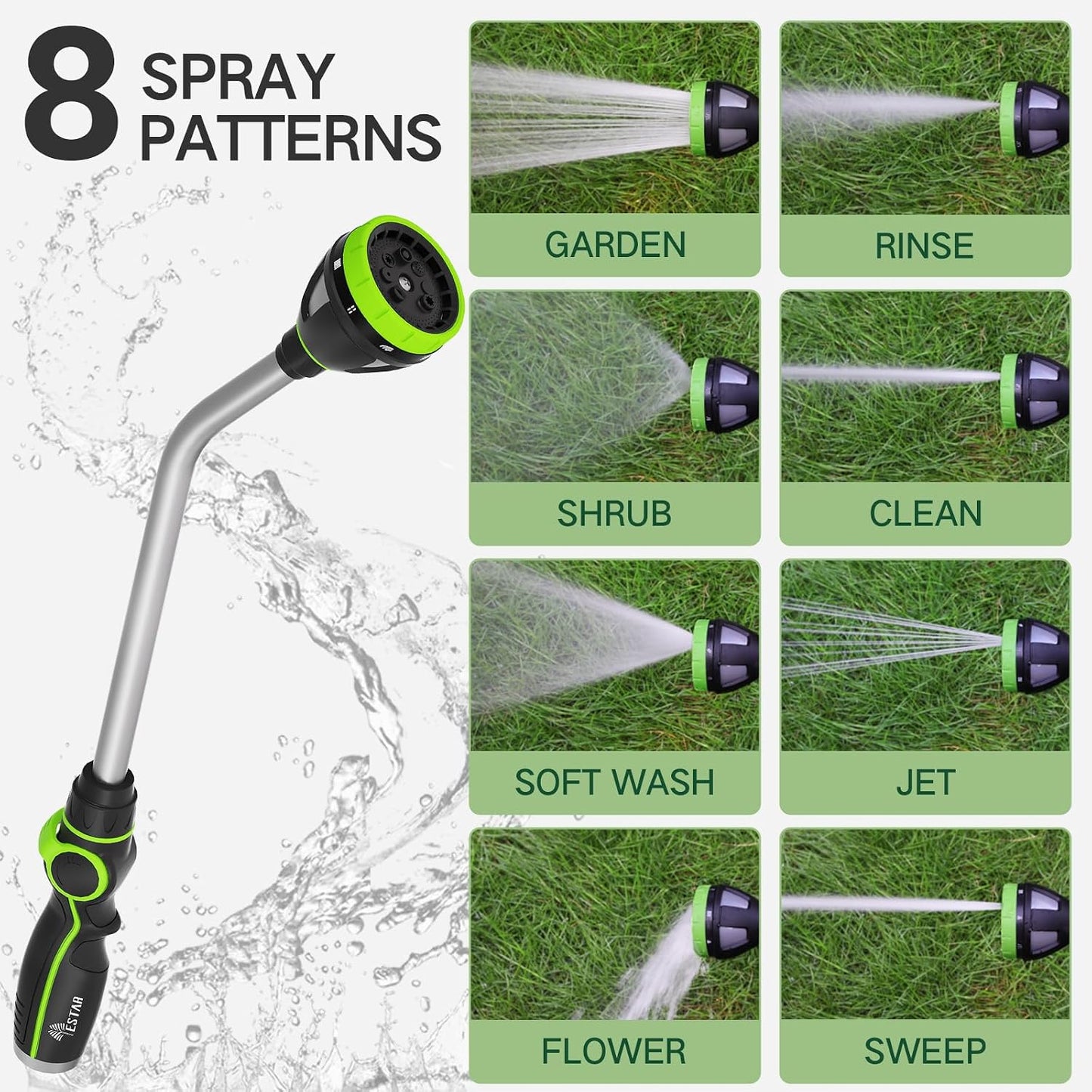 Watering Wand Heavy Duty,15-Inch Long Hose Nozzle Sprayer