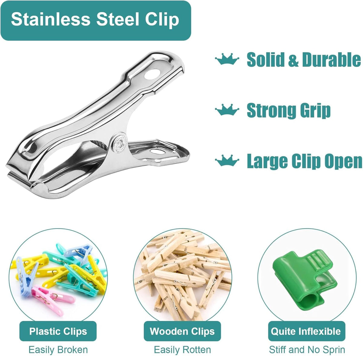 25Pcs Greenhouse Clips, Stainless Steel Garden Clamps Heavy Duty