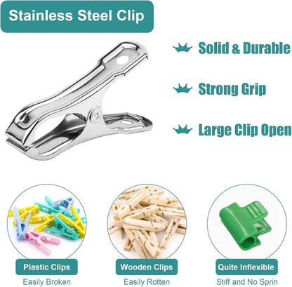 25Pcs Greenhouse Clips, Stainless Steel Garden Clamps Heavy Duty