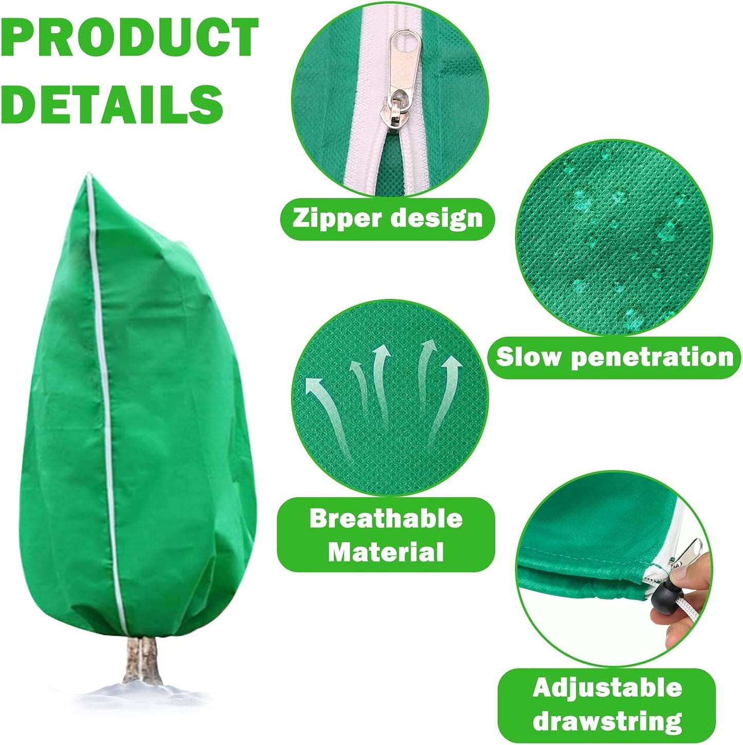Plant Covers Freeze Protection, 4 Pack 31.5''×47.3'' Tree Covers for Winter