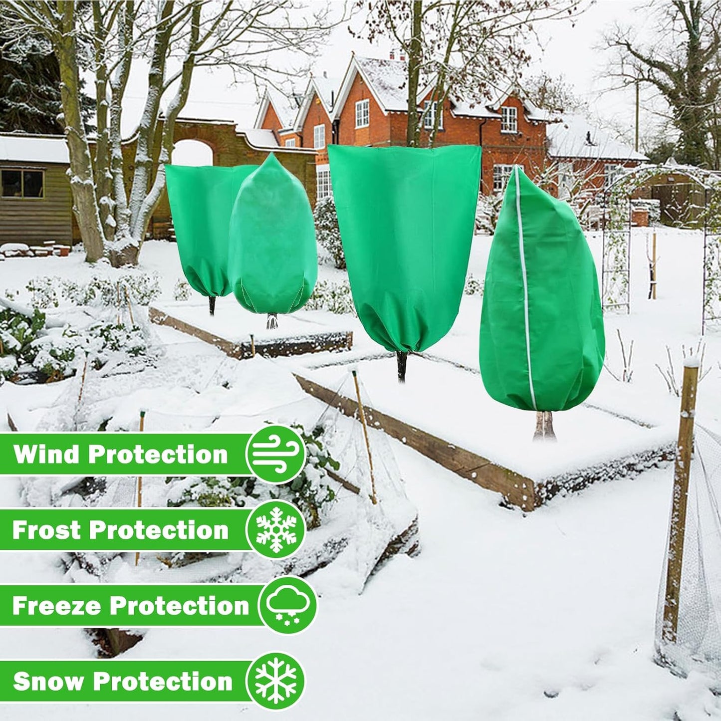 Plant Covers Freeze Protection, 4 Pack 31.5''×47.3'' Tree Covers for Winter