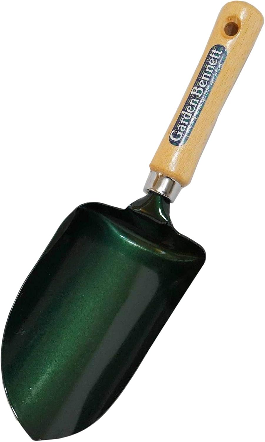 Soil Scoop Garden Tool, Large Loose Soil Scooper Tool for Transplanting and Gardening, Heavy Duty Japanese Steel Balde, Wood Handle, Made in Japan