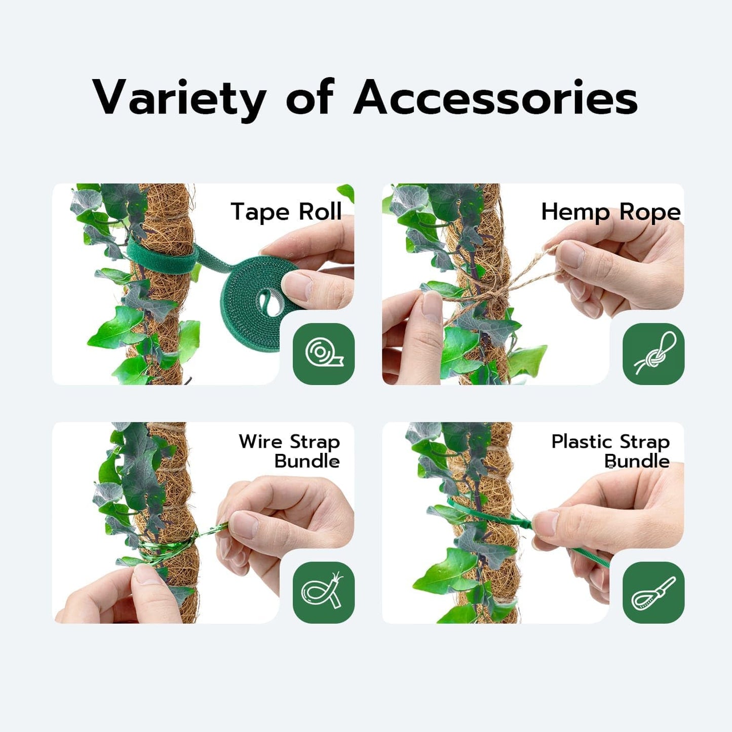 Bendable Moss Pole for Plants 47 Inch, Monstera Plant Support Stake with 7mm Aluminum Core, Coconut Coir Climbing Pole for Monstera Pothos Philodendron, Complete Kit with Ties & Rope