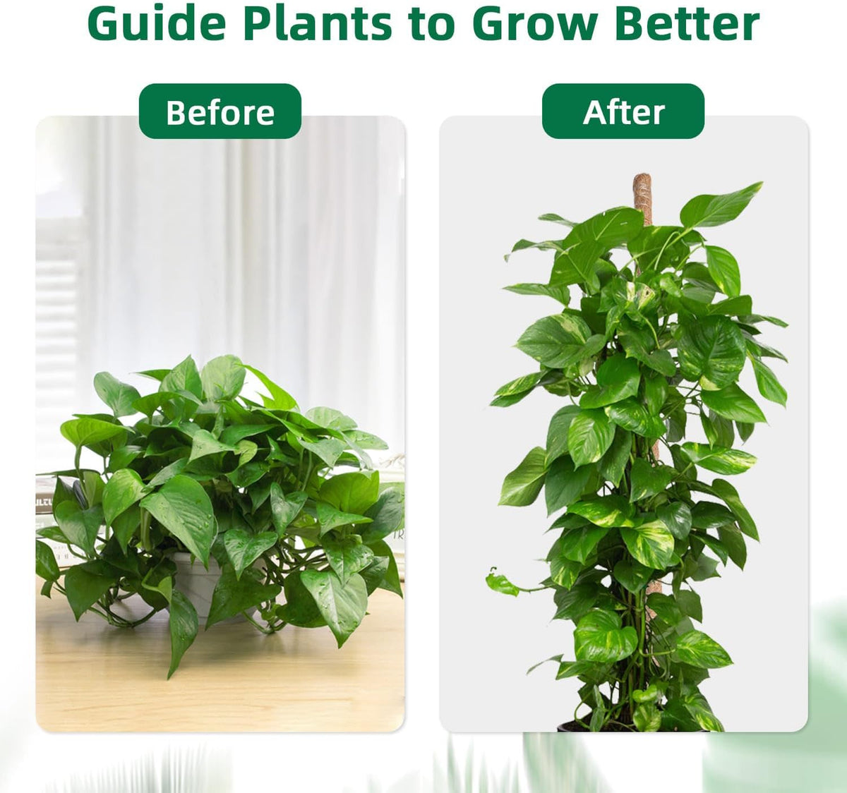 Bendable Moss Pole for Plants 47 Inch, Monstera Plant Support Stake with 7mm Aluminum Core, Coconut Coir Climbing Pole for Monstera Pothos Philodendron, Complete Kit with Ties & Rope