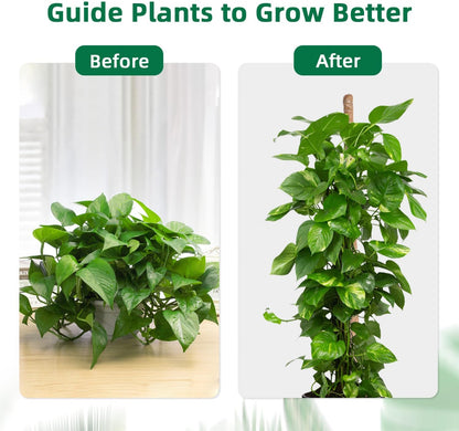 Bendable Moss Pole for Plants 47 Inch, Monstera Plant Support Stake with 7mm Aluminum Core, Coconut Coir Climbing Pole for Monstera Pothos Philodendron, Complete Kit with Ties & Rope