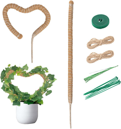 Bendable Moss Pole for Plants 47 Inch, Monstera Plant Support Stake with 7mm Aluminum Core, Coconut Coir Climbing Pole for Monstera Pothos Philodendron, Complete Kit with Ties & Rope
