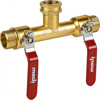 Garden Hose Splitter 2026 Upgrade Full Flow Garden Hose Splitter Heavy Duty Outdoor Faucet Splitter Brass Rust and Freeze Resistant Hose Adapter,with Shutoff Valves,3/4" GHT Thread