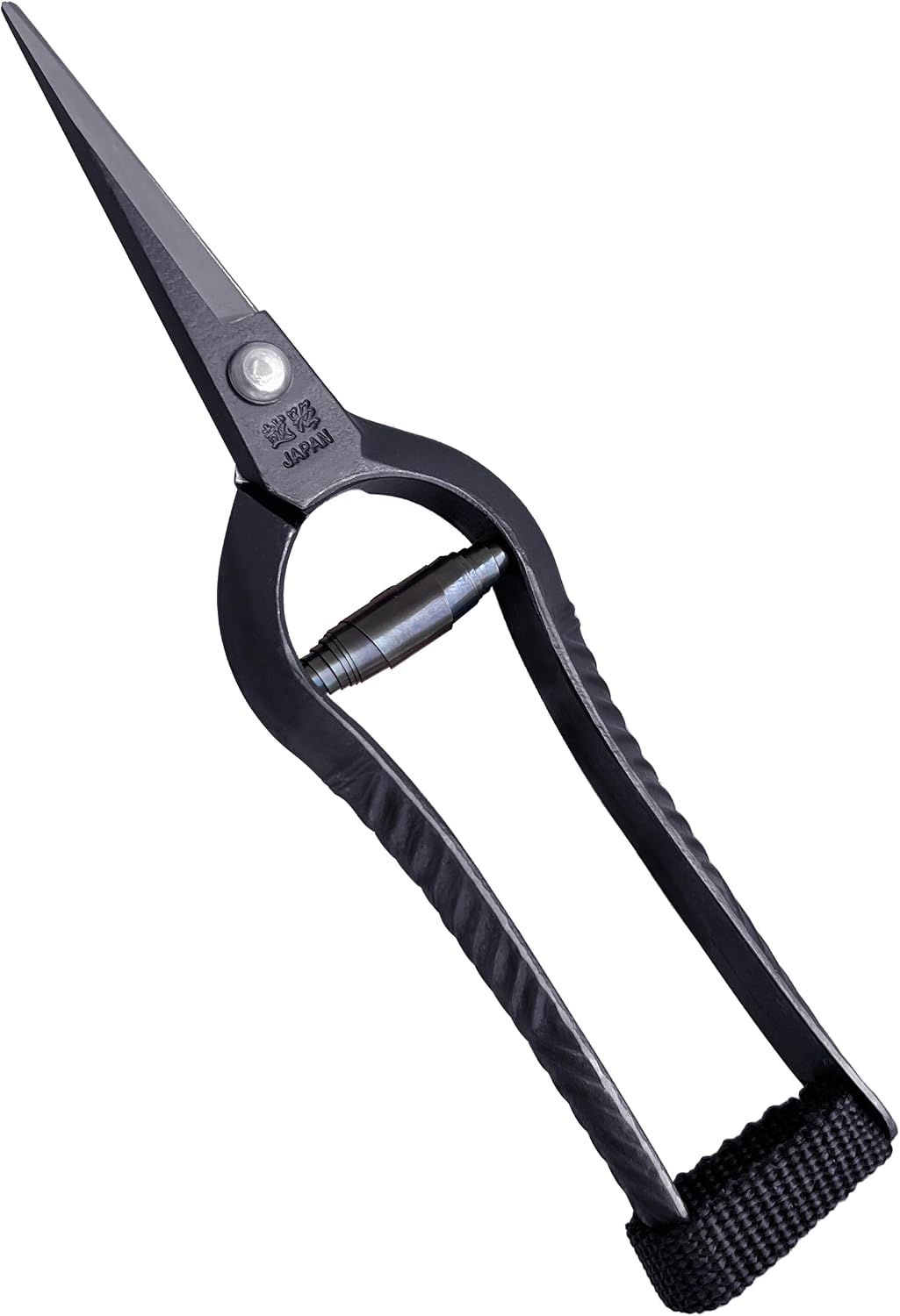 Bonsai Trimming Scissors 6.8" Made in JAPAN, Garden Plant Trimming Shears, Hand Forged Japanese Carbon Steel Blade, Spring Loaded Handle, Black