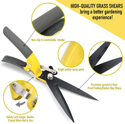 Sharp Grass Shears, Grass Clippers Handheld, Manual Grass Cutter Edging Shears for Lawn Garden
