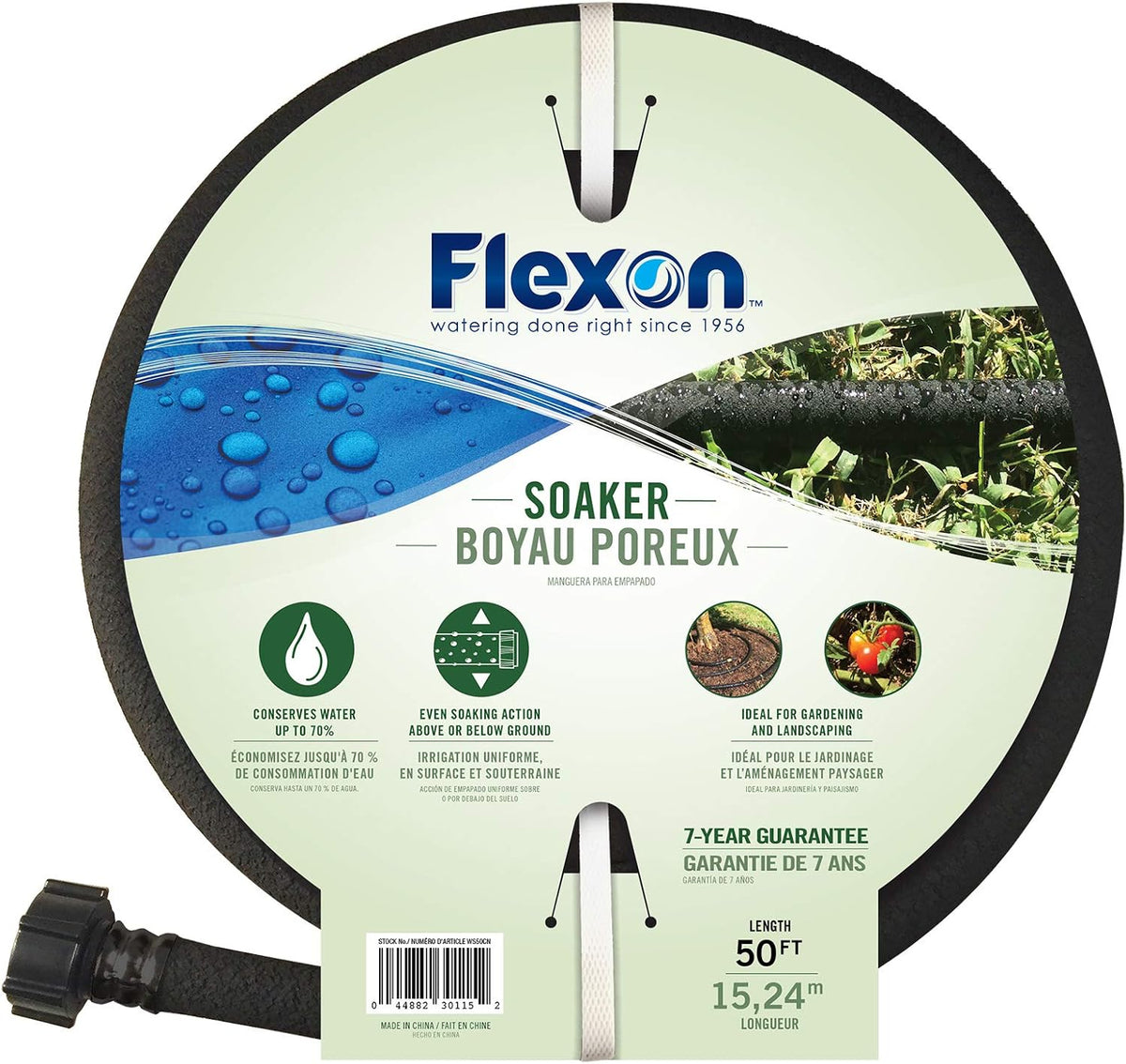 WS5850 5/8-Inch x 50-Foot Weep & Soak Garden Soaker Hose, Black