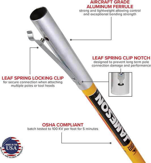 FG-6-2PK FG-Series 6-Foot Fiberglass Extension Pole for Pole Saw or Pruner Head 2-Pack