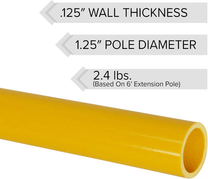 FG-6-2PK FG-Series 6-Foot Fiberglass Extension Pole for Pole Saw or Pruner Head 2-Pack