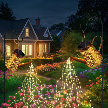 2PCS Solar Watering Can with Lights, Solar Lights Outdoor