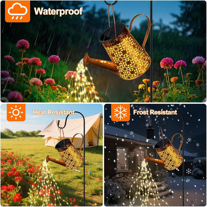 2PCS Solar Watering Can with Lights, Solar Lights Outdoor