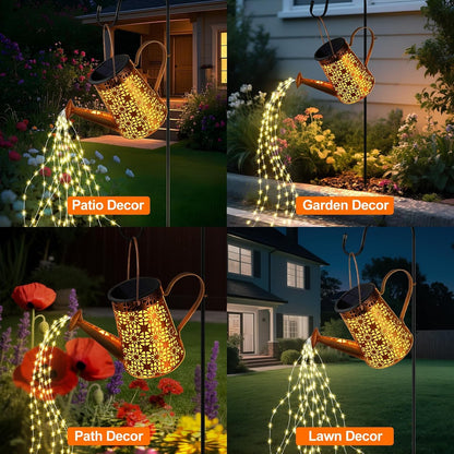 2PCS Solar Watering Can with Lights, Solar Lights Outdoor