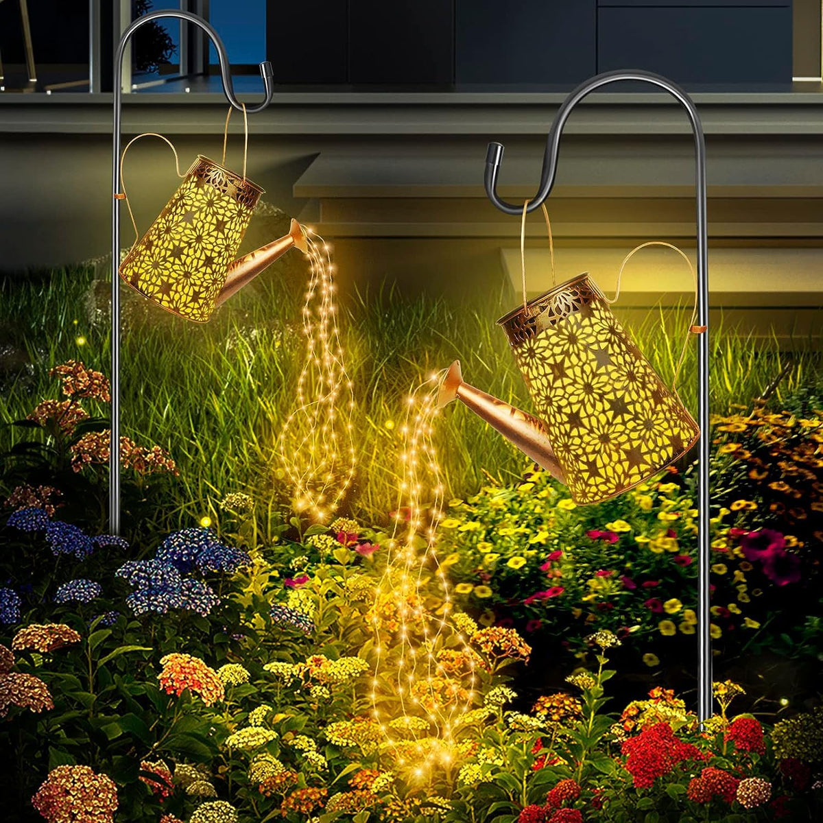 2PCS Solar Watering Can with Lights, Solar Lights Outdoor