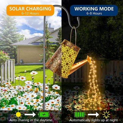 2PCS Solar Watering Can with Lights, Solar Lights Outdoor