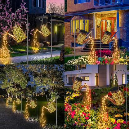 2PCS Solar Watering Can with Lights, Solar Lights Outdoor