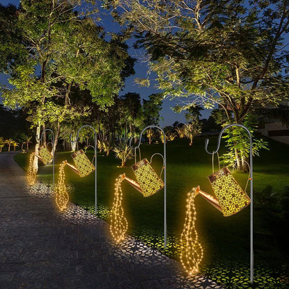 2PCS Solar Watering Can with Lights, Solar Lights Outdoor