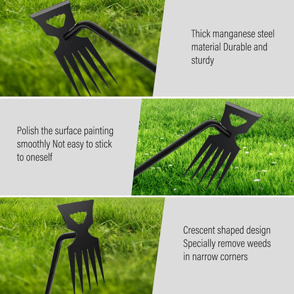 Weed Remover Tool,New Durable Garden Weeding Tools,Portable Garden Weeder Tool for Vegetable Gardening Backyard Farm Planting & Weeding (Black Handle)