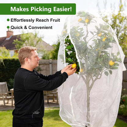 2-Pack 4 x 6 ft Garden Netting Bags with Zipper and Drawstring