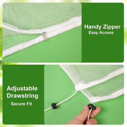 2-Pack 4 x 6 ft Garden Netting Bags with Zipper and Drawstring