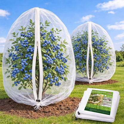 2-Pack 4 x 6 ft Garden Netting Bags with Zipper and Drawstring