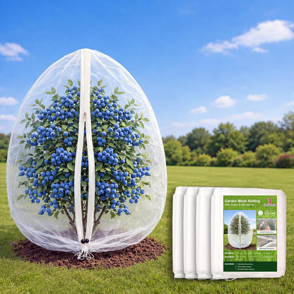 2-Pack 4 x 6 ft Garden Netting Bags with Zipper and Drawstring