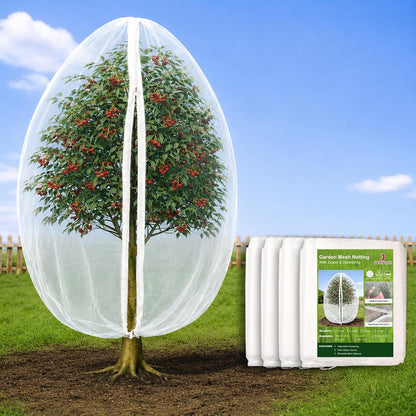 2-Pack 4 x 6 ft Garden Netting Bags with Zipper and Drawstring