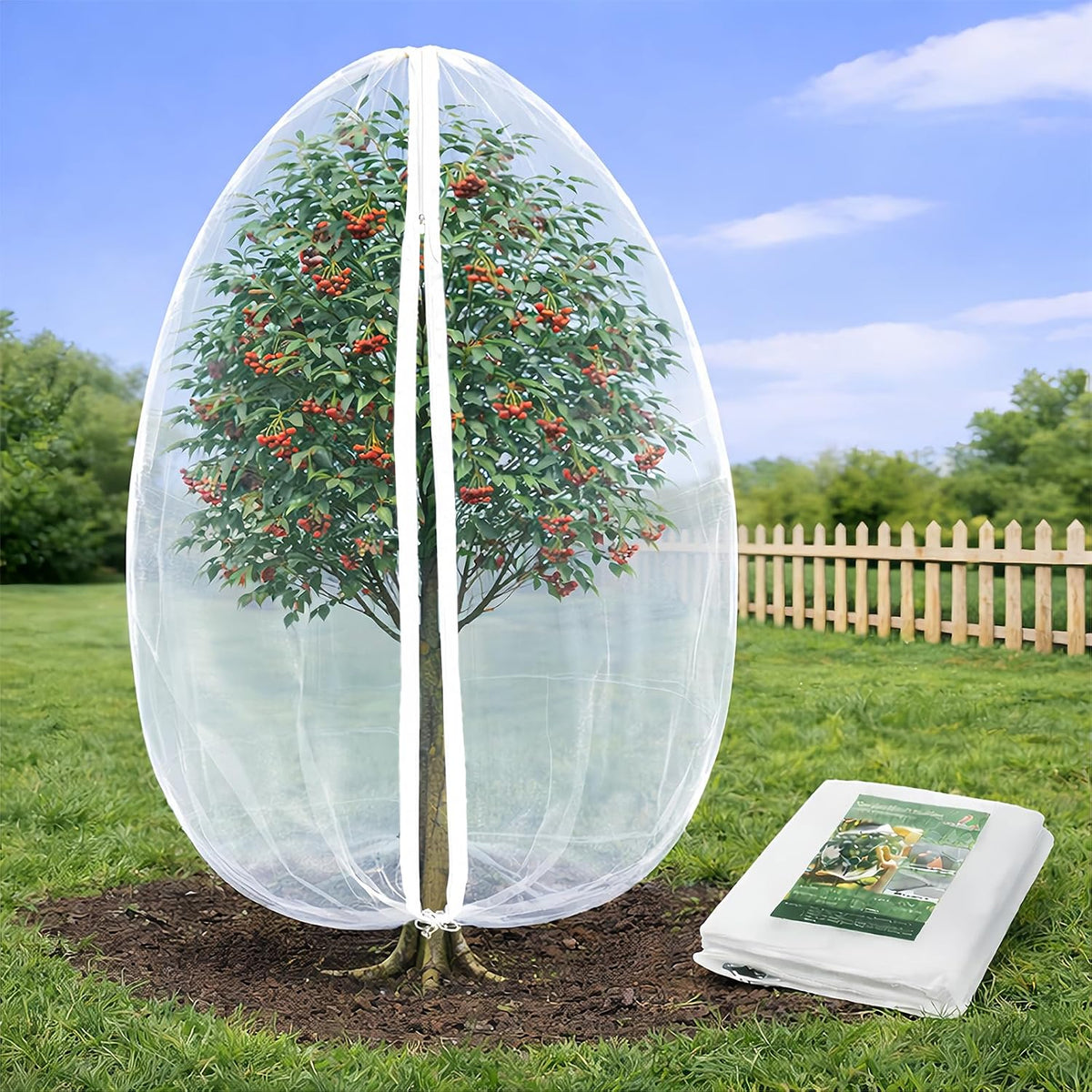 2-Pack 4 x 6 ft Garden Netting Bags with Zipper and Drawstring