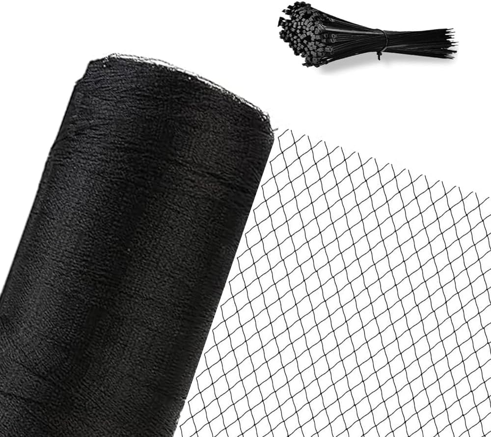 Junflying Bird Netting for Garden, 7.5X100 FT, 1/2“ Mesh