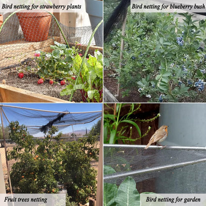 Junflying Bird Netting for Garden, 7.5X100 FT, 1/2“ Mesh