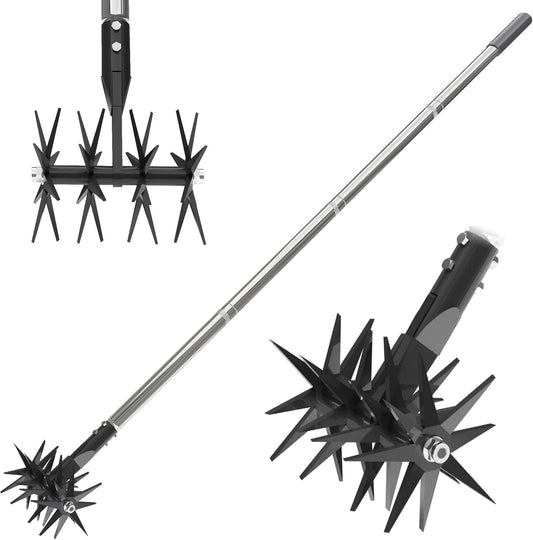 66in Rotary Cultivator Garden Tool with Tempered Spring Steel Tines