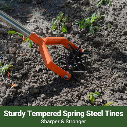 66in Rotary Cultivator Garden Tool with Tempered Spring Steel Tines