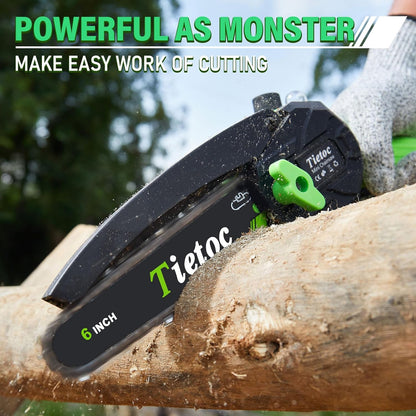 Chainsaw 6 Inch Mini Electric Chainsaw Cordless Battery Powered, Hand Held Saw for Wood/Trees Trimming, Tools for Household and Garden, Chain Saw Gift for Men Dad Husband Fathers Gardener 2026