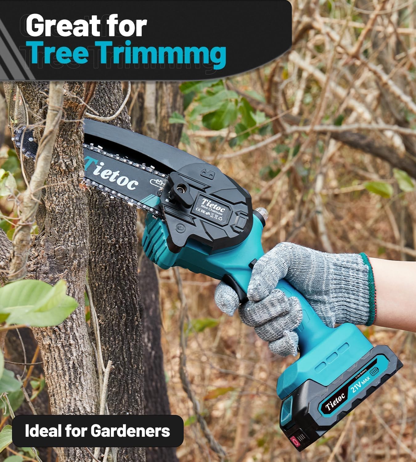 Chainsaw 6 Inch Mini Electric Chainsaw Cordless Battery Powered, Hand Held Saw for Wood/Trees Trimming, Tools for Household and Garden, Chain Saw Gift for Men Dad Husband Fathers Gardener 2026