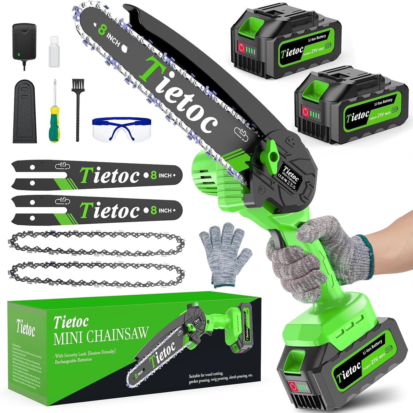 Chainsaw 6 Inch Mini Electric Chainsaw Cordless Battery Powered, Hand Held Saw for Wood/Trees Trimming, Tools for Household and Garden, Chain Saw Gift for Men Dad Husband Fathers Gardener 2026