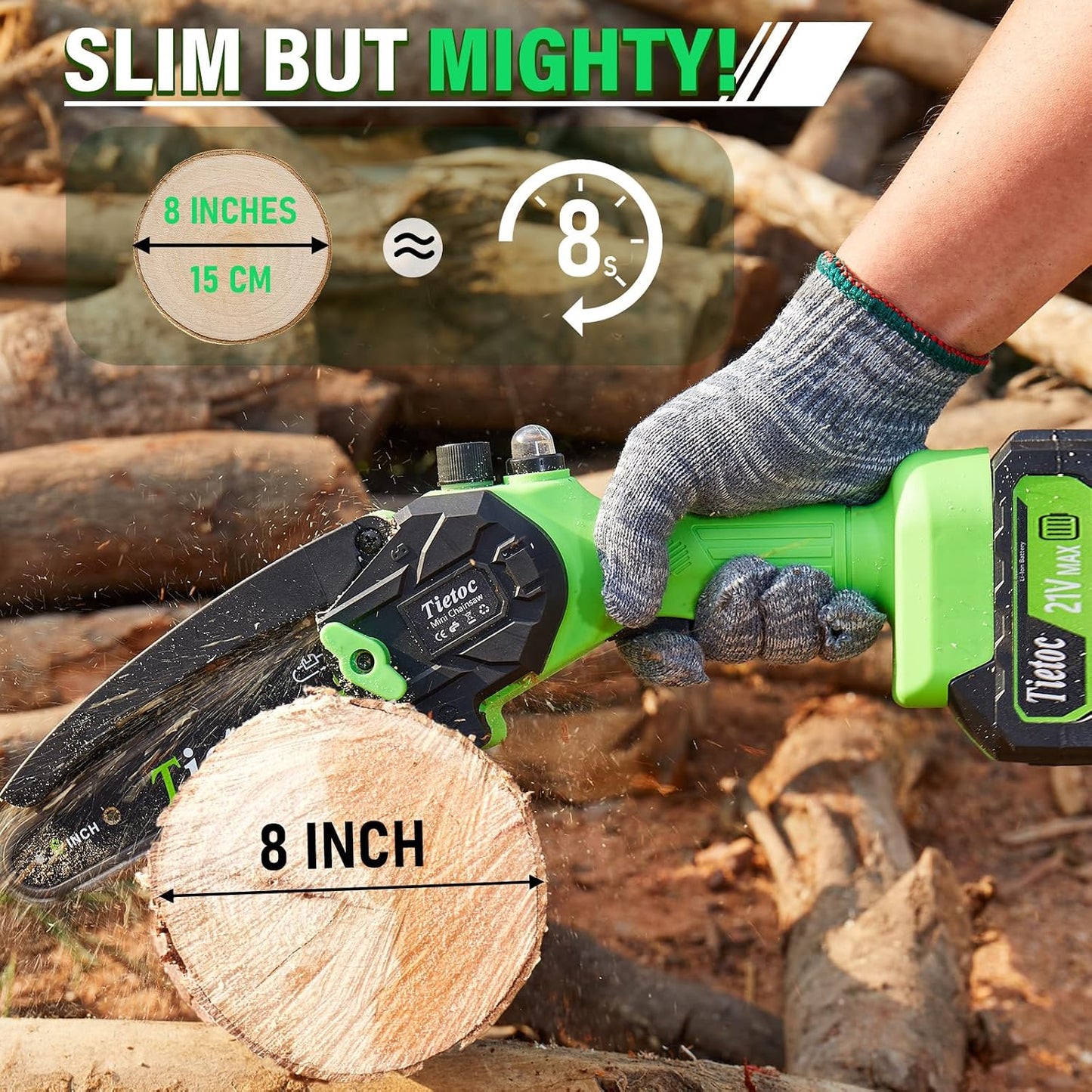 Chainsaw 6 Inch Mini Electric Chainsaw Cordless Battery Powered, Hand Held Saw for Wood/Trees Trimming, Tools for Household and Garden, Chain Saw Gift for Men Dad Husband Fathers Gardener 2026
