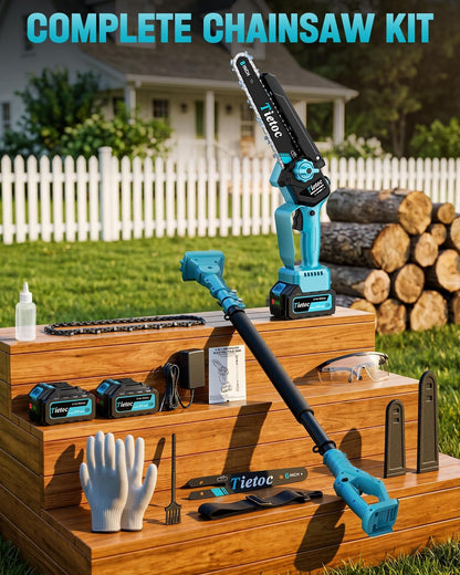 Chainsaw 6 Inch Mini Electric Chainsaw Cordless Battery Powered, Hand Held Saw for Wood/Trees Trimming, Tools for Household and Garden, Chain Saw Gift for Men Dad Husband Fathers Gardener 2026