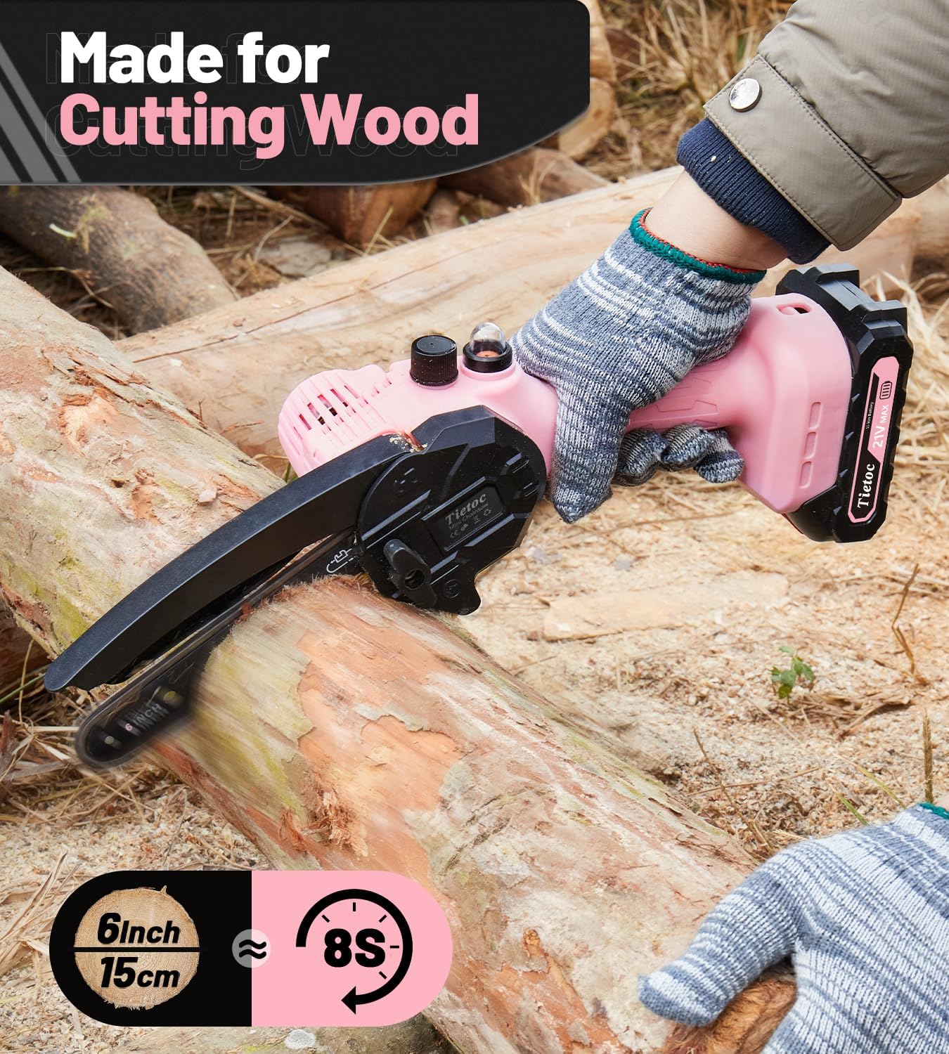Chainsaw 6 Inch Mini Electric Chainsaw Cordless Battery Powered, Hand Held Saw for Wood/Trees Trimming, Tools for Household and Garden, Chain Saw Gift for Men Dad Husband Fathers Gardener 2026