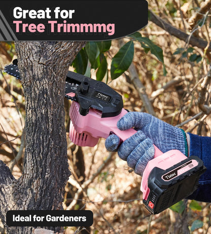 Chainsaw 6 Inch Mini Electric Chainsaw Cordless Battery Powered, Hand Held Saw for Wood/Trees Trimming, Tools for Household and Garden, Chain Saw Gift for Men Dad Husband Fathers Gardener 2026