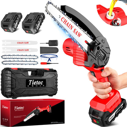 Chainsaw 6 Inch Mini Electric Chainsaw Cordless Battery Powered, Hand Held Saw for Wood/Trees Trimming, Tools for Household and Garden, Chain Saw Gift for Men Dad Husband Fathers Gardener 2026