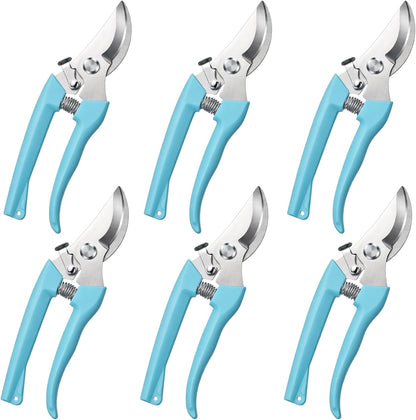 6 Pcs Garden Pruning Shears Flower Scissors Handheld Heavy Duty Garden Shears Stainless Steel Clippers for Cutting Flowers, Tree Trimming, Gardening Gifts(Beige)