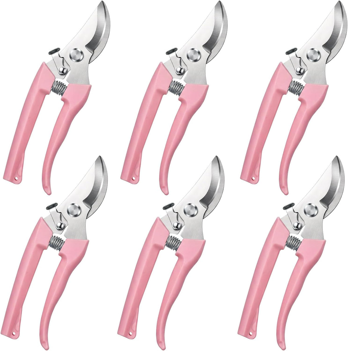 6 Pcs Garden Pruning Shears Flower Scissors Handheld Heavy Duty Garden Shears Stainless Steel Clippers for Cutting Flowers, Tree Trimming, Gardening Gifts(Beige)